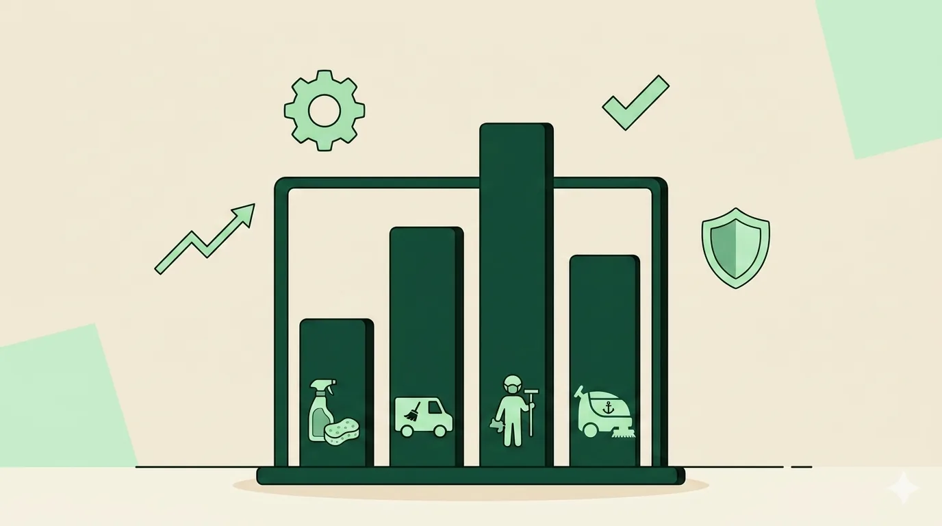 Bar chart visualizing average monthly insurance costs for a cleaning business by coverage type